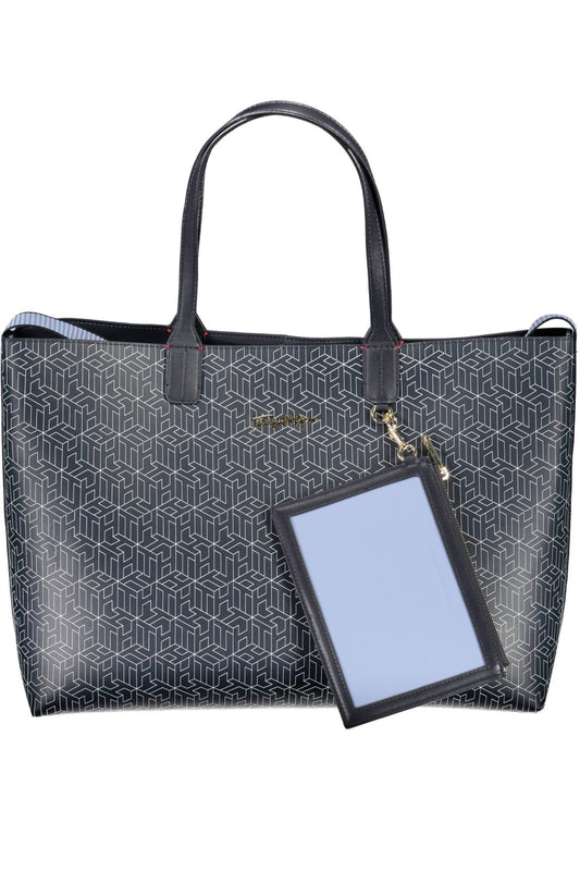Chic Reversible Tote with Clutch in Contrasting Blue