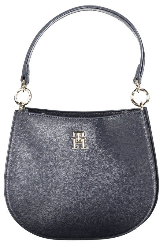 Elegant Blue Two-Compartment Handbag
