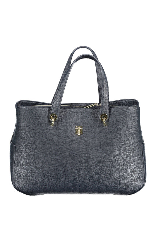 Elegant Blue Multi-Compartment Handbag