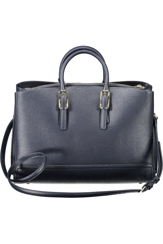 Chic Blue Two-Handle Shoulder Strap Bag