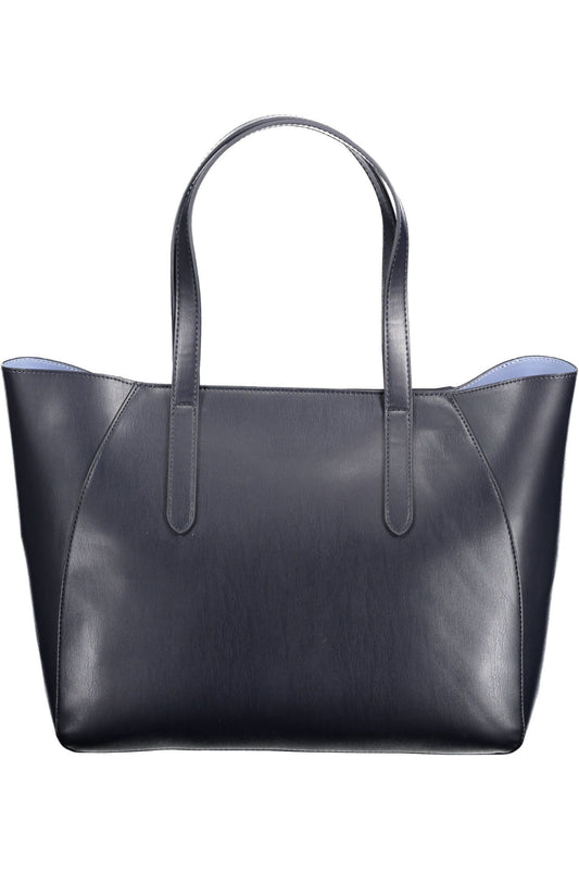Chic Blue Shoulder Bag with Contrasting Details