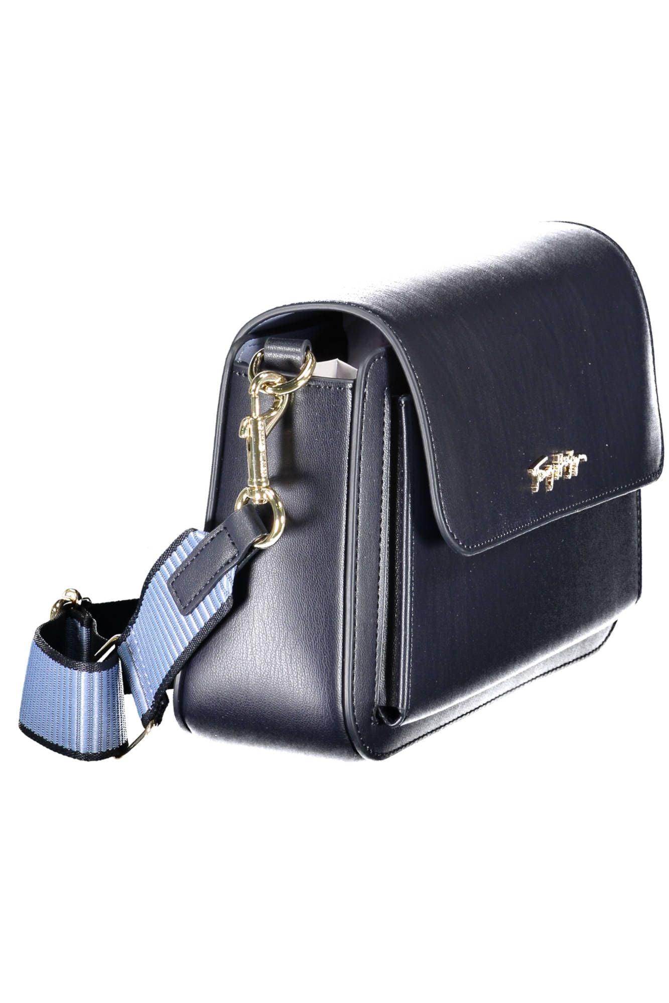 Elegant Blue Shoulder Bag with Contrast Details