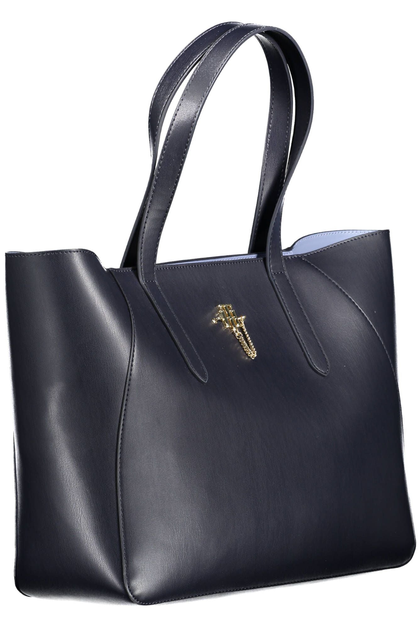 Chic Blue Shoulder Bag with Contrasting Details