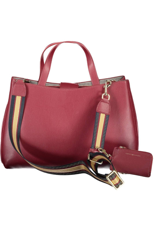 Radiant Red Dual-Compartment Handbag
