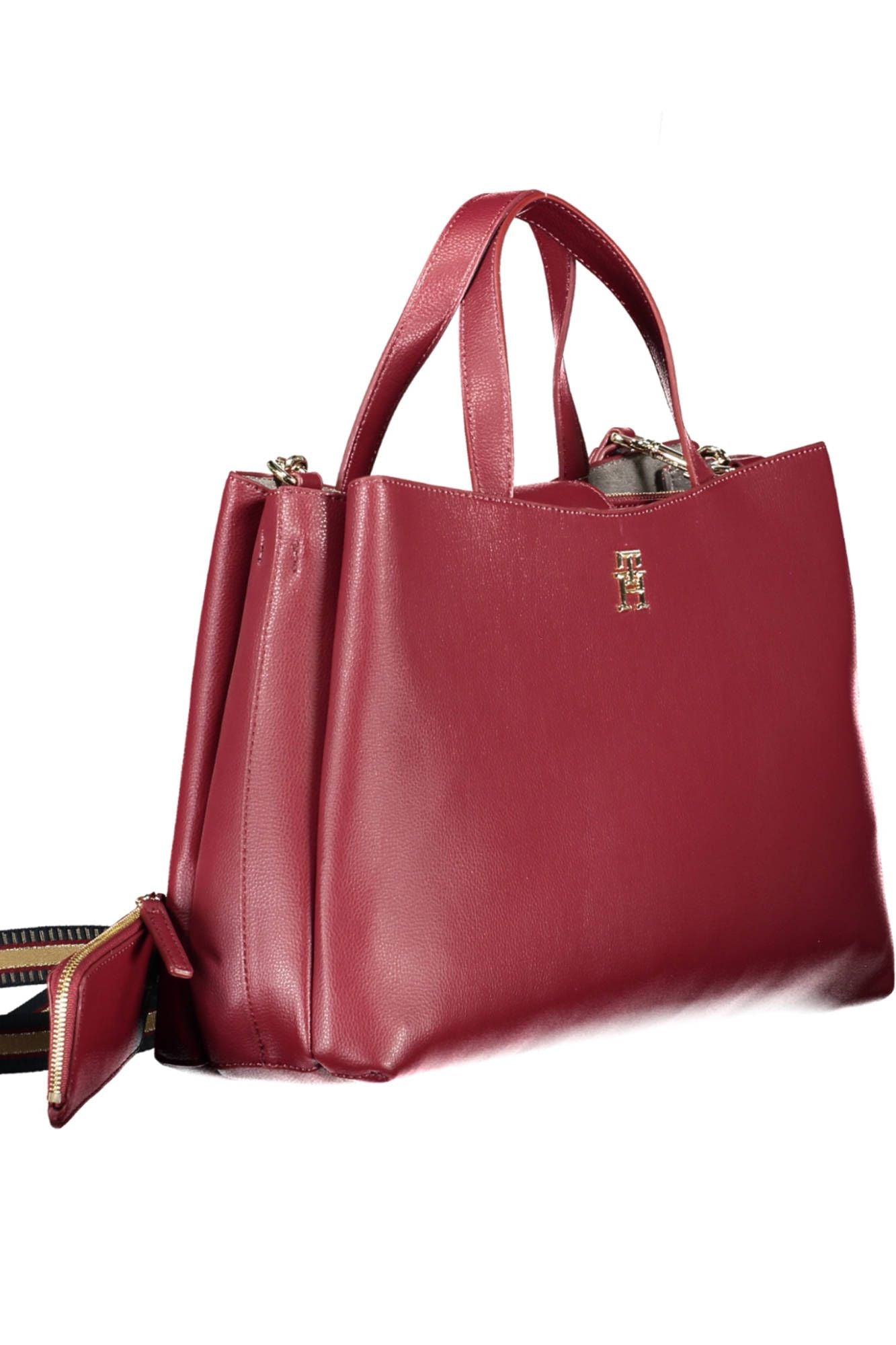 Radiant Red Dual-Compartment Handbag