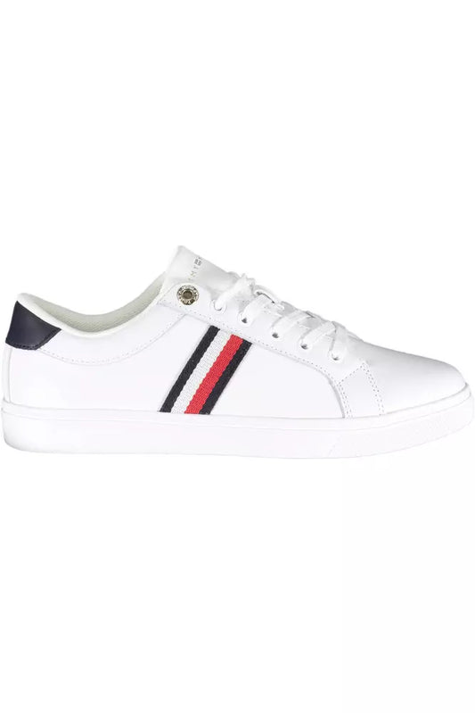 Eco-Conscious White Sneakers with Logo Accent