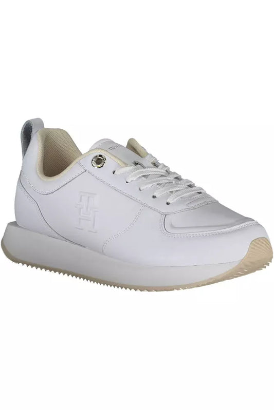 Elegant Laced Sports Sneakers with Logo Accent
