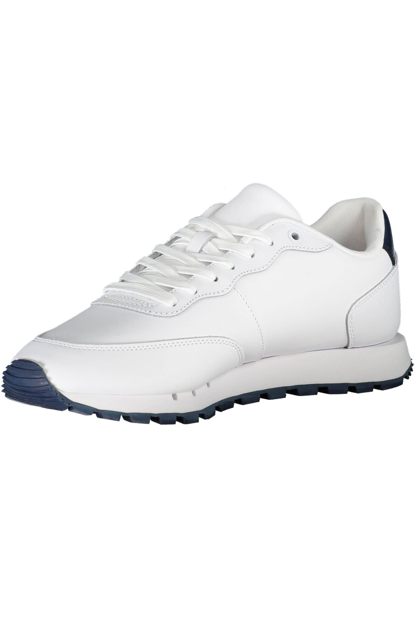 Sleek White Lace-Up Sports Sneakers