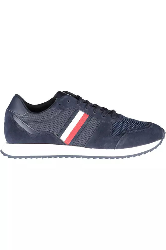 Eco-Conscious Blue Sneakers with Logo Detailing