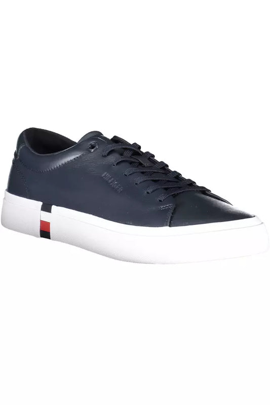 Sleek Blue Lace-Up Sports Sneakers