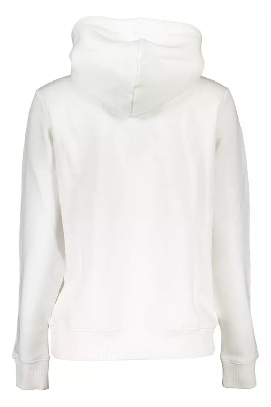 Chic White Hooded Sweatshirt with Embroidery
