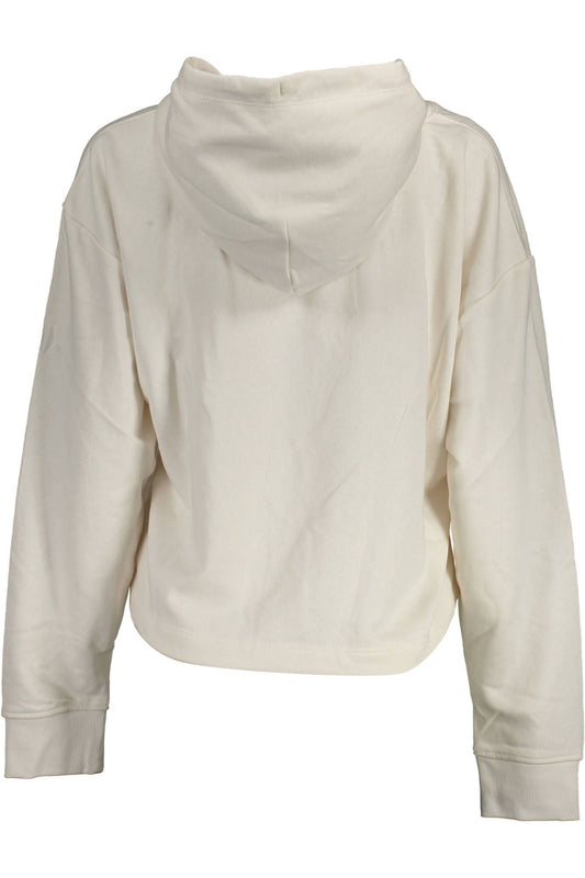 Chic White Embroidered Hooded Sweatshirt