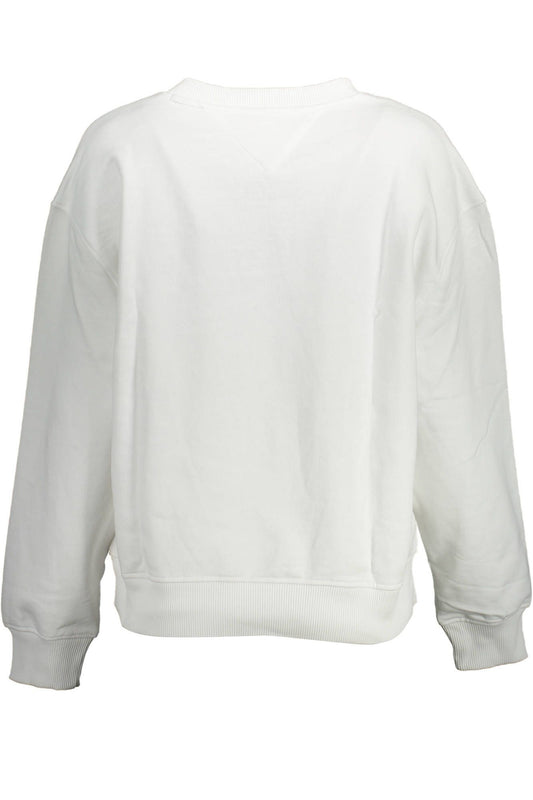 Chic White Embroidered Logo Sweatshirt