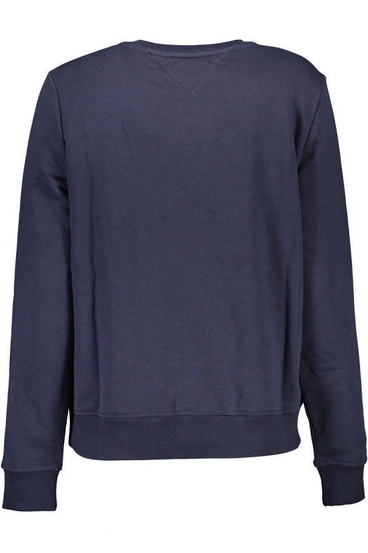 Chic Blue Crew-Neck Sweater with Embroidered Logo
