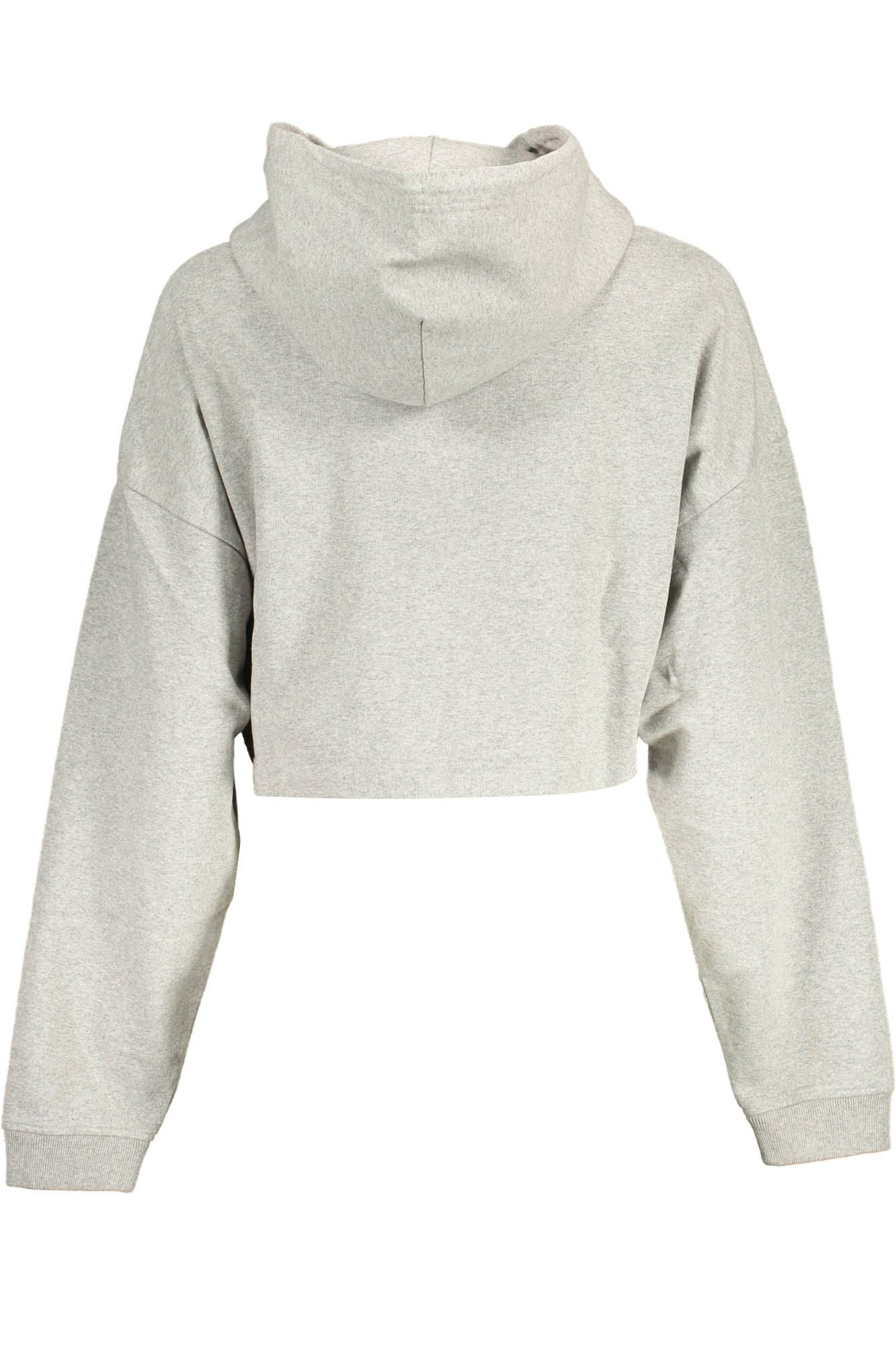 Chic Gray Embroidered Hoodie With Sleek Logo