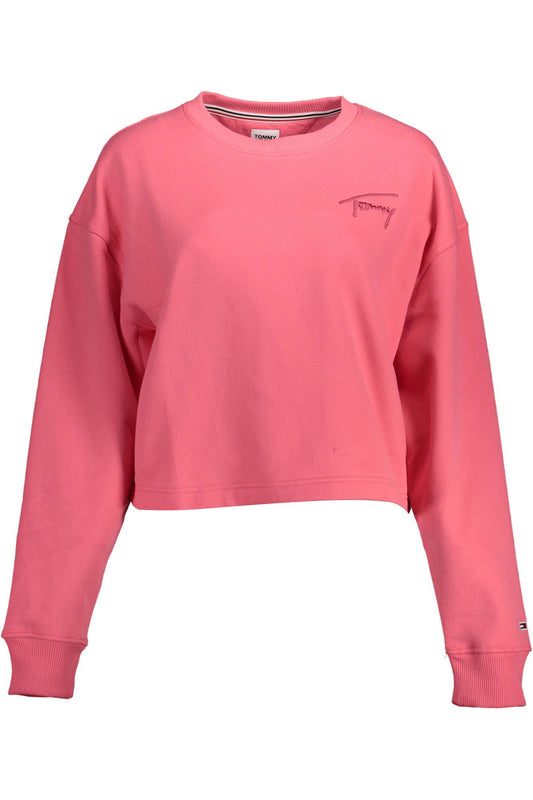 Chic Pink Embroidered Logo Sweatshirt