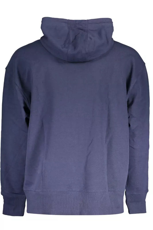 Chic Blue Hooded Logo Sweatshirt