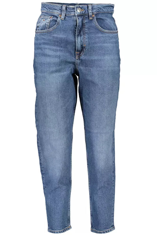 Ultra High Rise Tapered Mom Jeans in Washed Blue