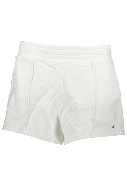 Chic White Cotton Shorts with Logo Embroidery