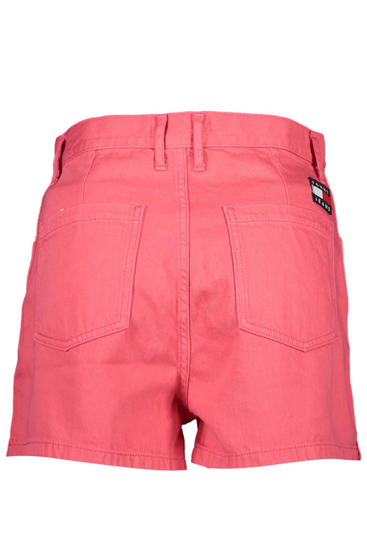 Chic Pink Denim Shorts with Embroidery Detail