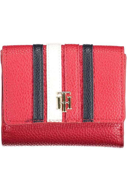 Elegant Red Polyurethane Wallet with RFID Lock