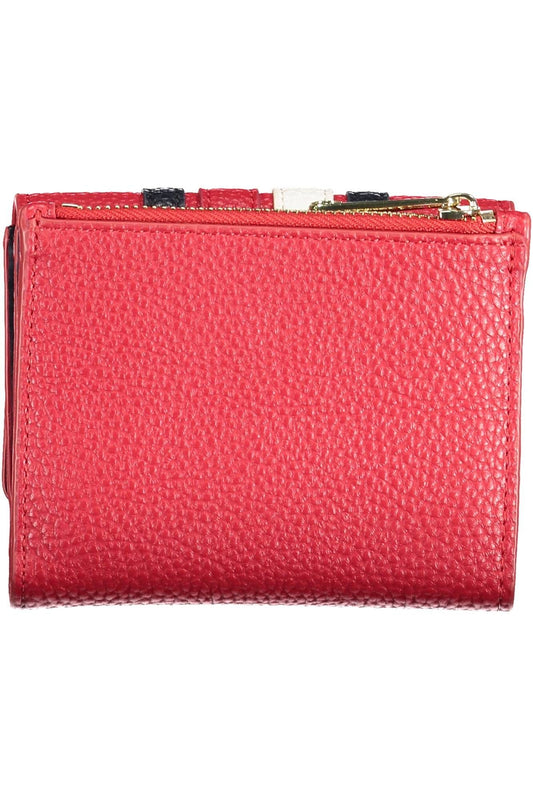 Elegant Red Polyurethane Wallet with RFID Lock