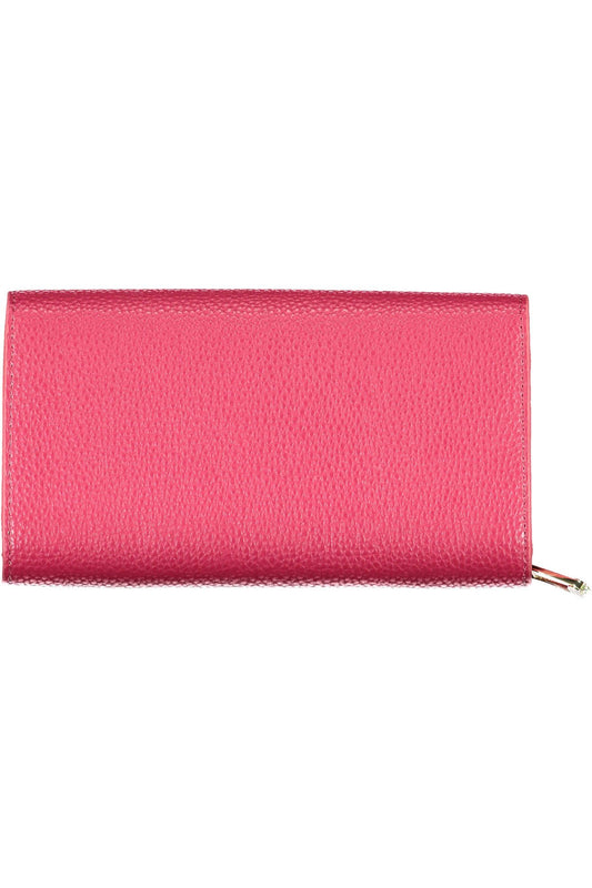 Elegant Red Polyurethane Wallet with Coin Purse