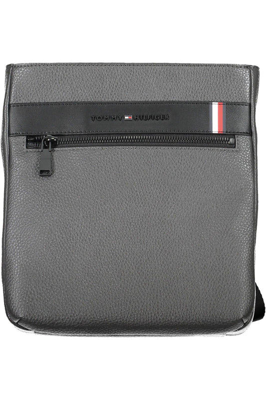 Elegant Gray Shoulder Bag with Contrasting Details
