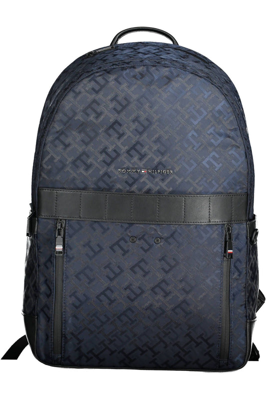 Chic Blue Recycled Backpack for the Stylish Voyager