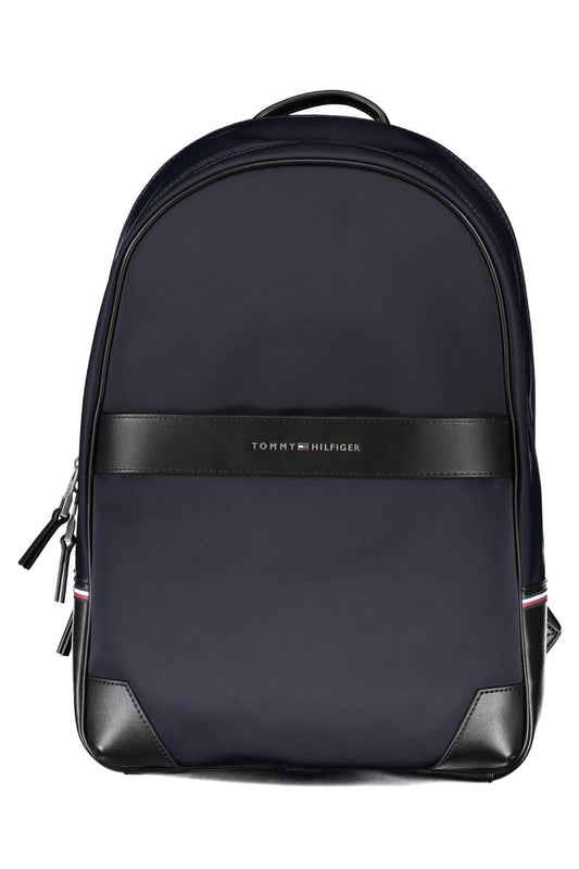 Elegant Blue Urban Backpack With Logo Detail