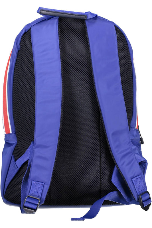 Sleek Blue Nylon Backpack with Laptop Pocket