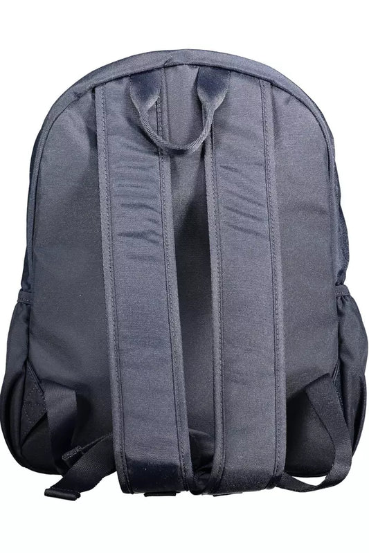 Sleek Blue Recycled Polyester Backpack