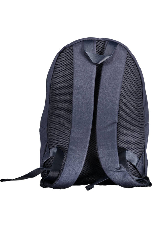 Sleek Blue Urban Backpack with Logo Detail
