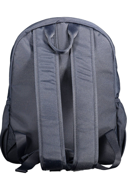 Sustainable Chic Blue Backpack with Logo Print