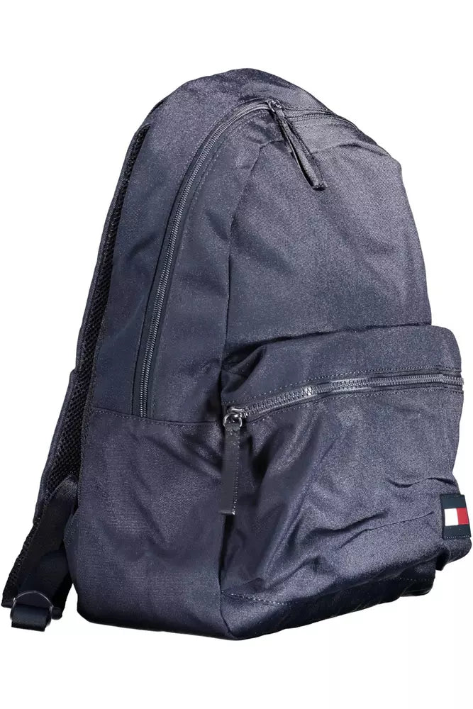 Sleek Urban Blue Backpack with Logo Detail