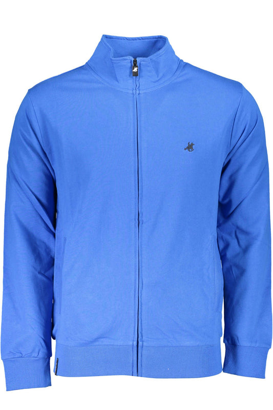 Elevated Casual Blue Zip Sweatshirt