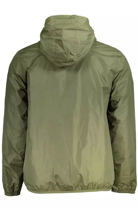 Green Hooded Waterproof Nylon Jacket