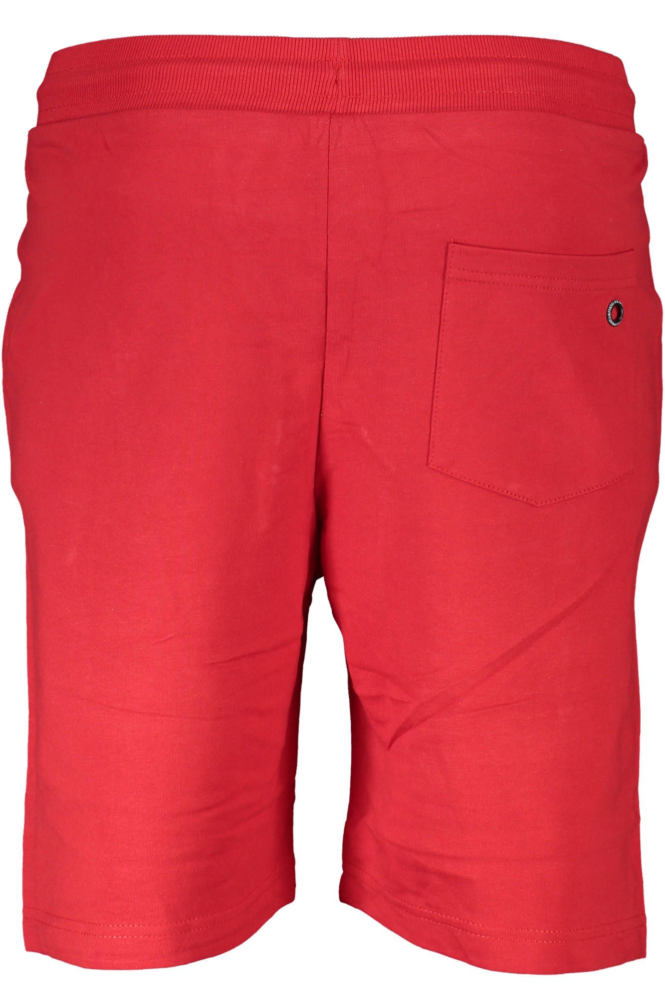 Sporty Red Cotton Shorts with Logo Embroidery
