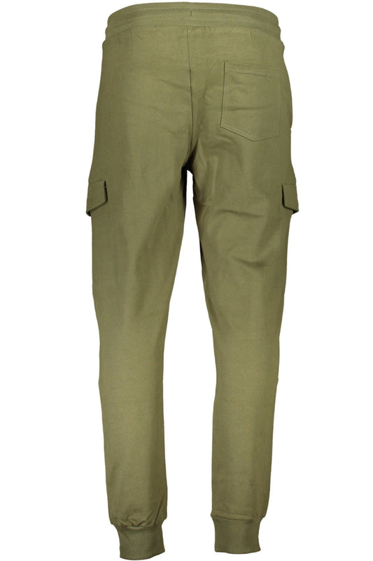Elegant Sporty Green Cotton Trousers