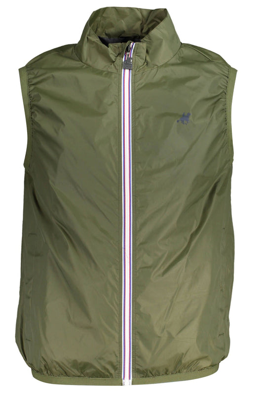 Sleek Sleeveless Green Waterproof Jacket