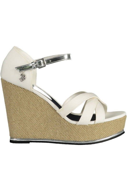 Chic Ankle Strap Wedge Sandals in White