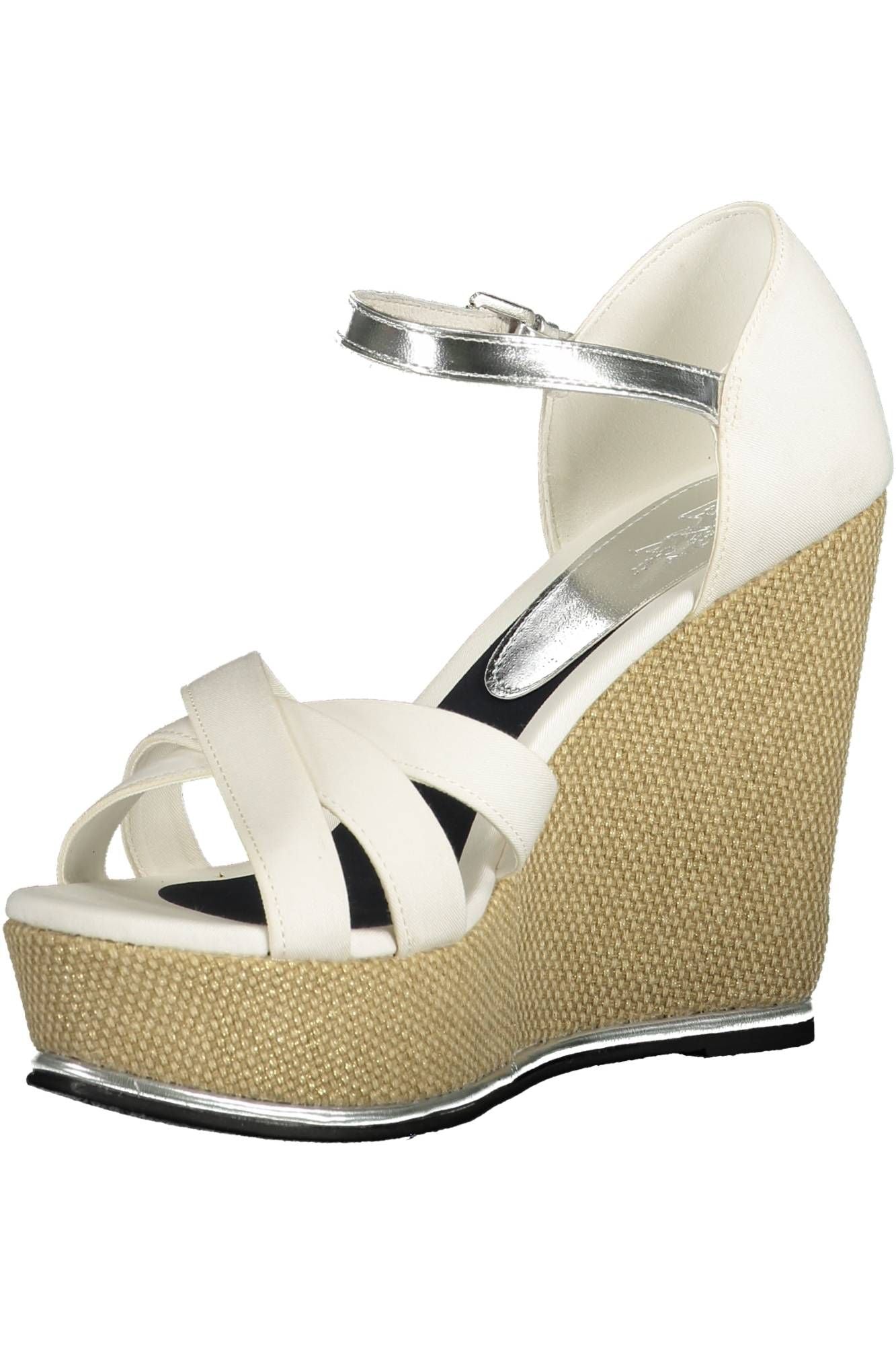 Chic Ankle Strap Wedge Sandals in White