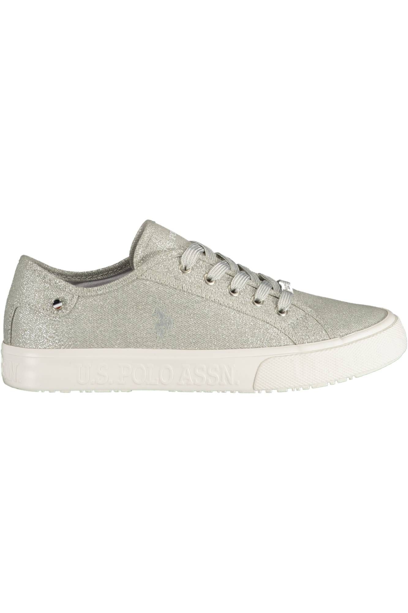 Silver Lace-up Sporty Sneakers for Modern Women