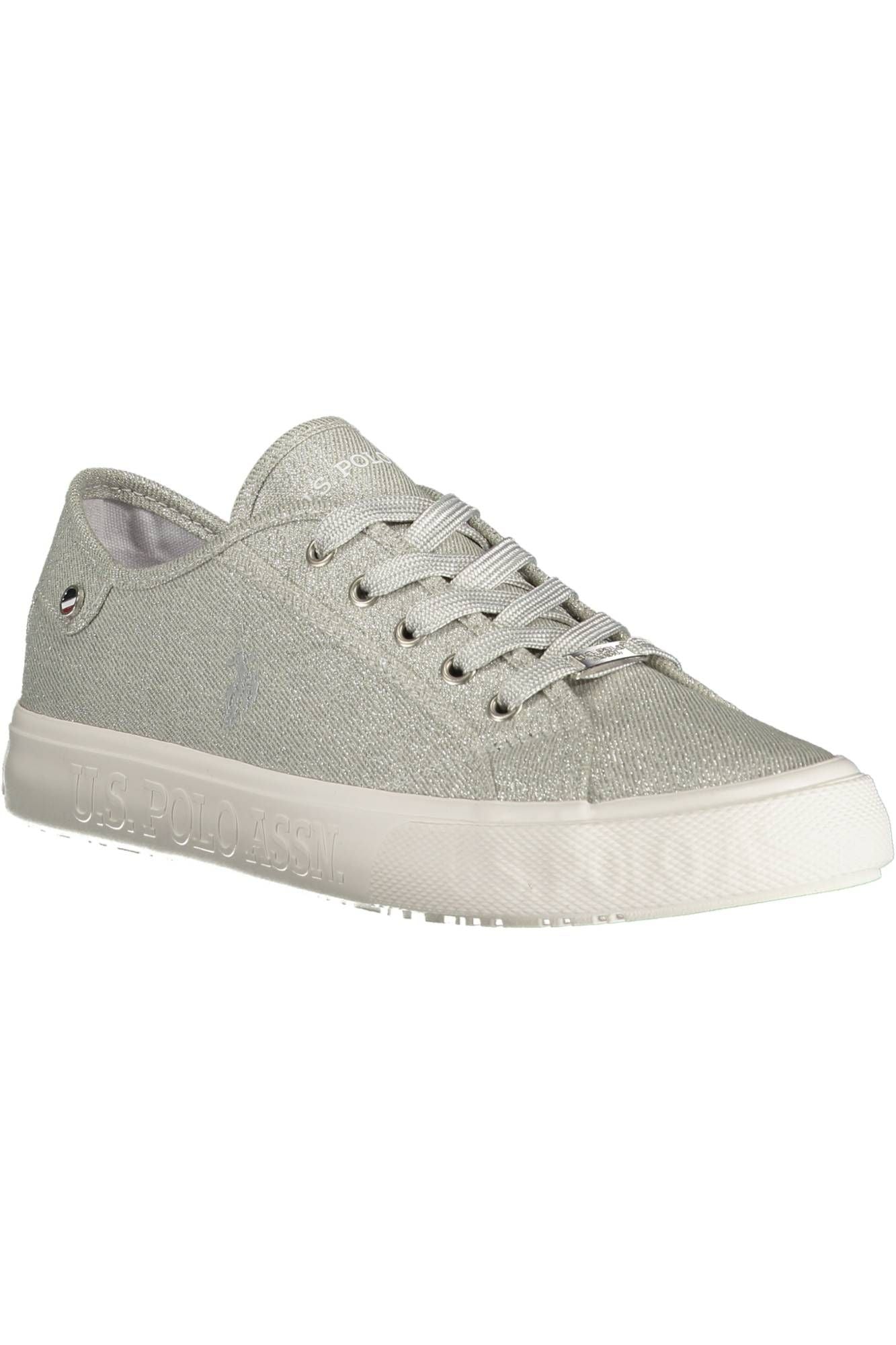 Silver Lace-up Sporty Sneakers for Modern Women