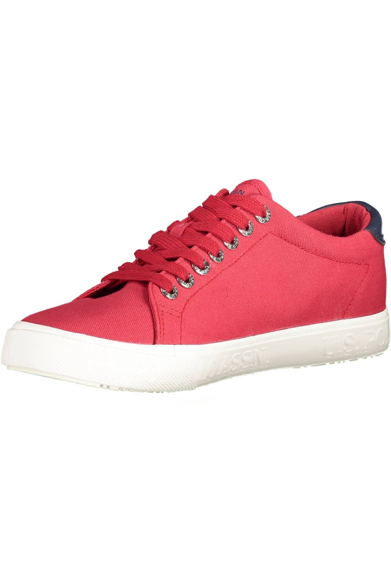 Classic Red Lace-Up Sports Sneakers
