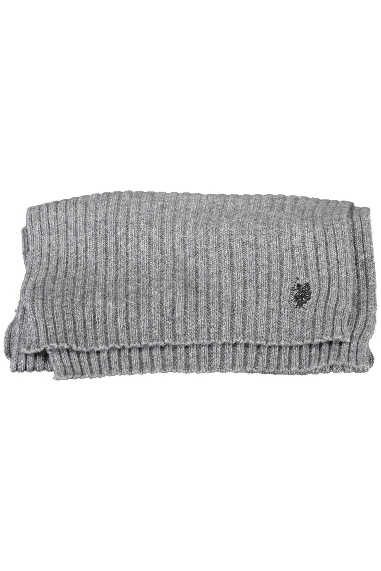 Classic Gray Wool Scarf with Logo
