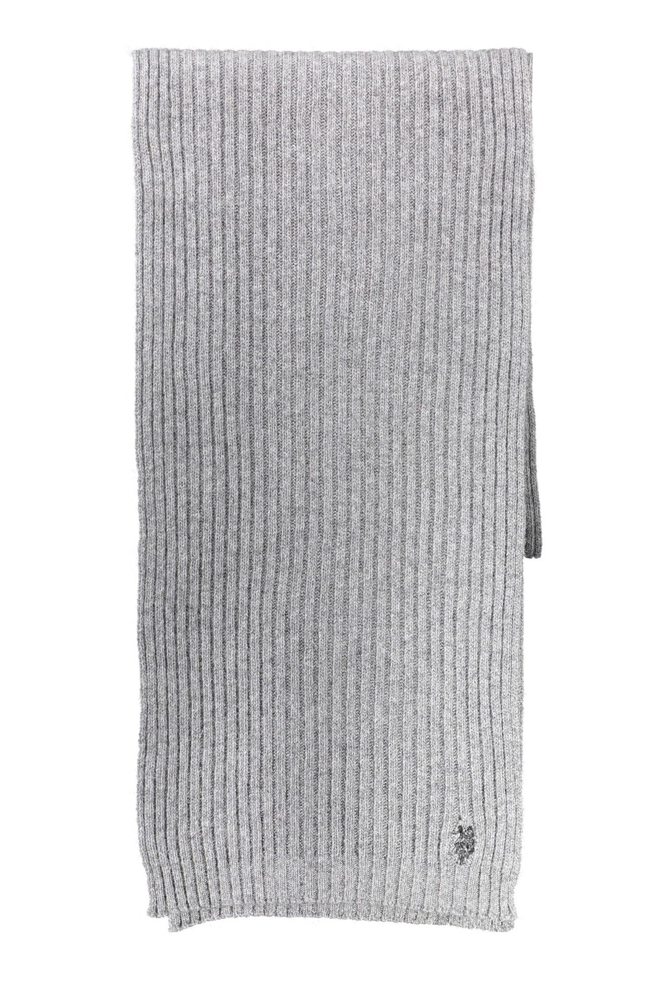 Classic Gray Wool Scarf with Logo