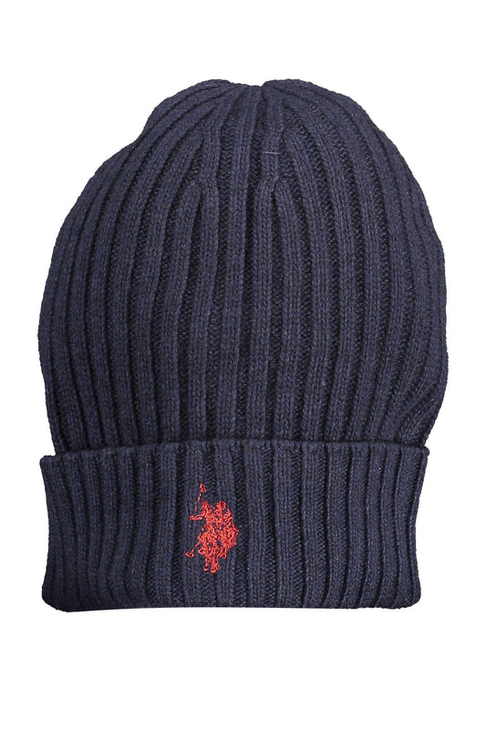 Embroidered Logo Wool Cap in Blue