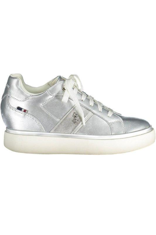 Silver Polyester Sneaker
