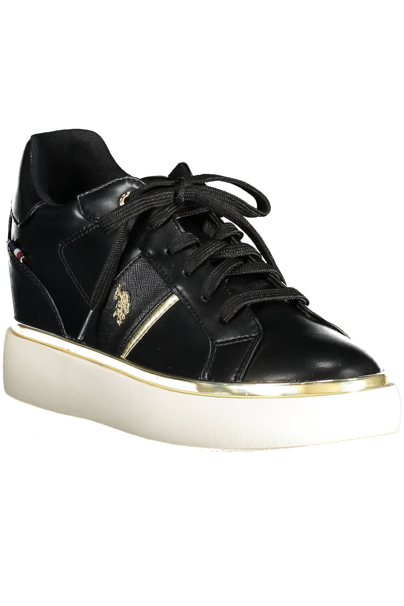 Chic Black Lace-Up Sneakers with Logo Detailing